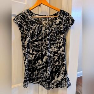 Anne Klein S/S Top - Black/White/Gray - Size M